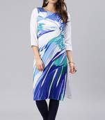 Women multicolor printed polyester ethnic kurti