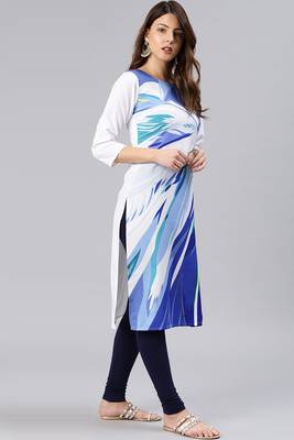 Women multicolor printed polyester ethnic kurti 2