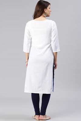 Women multicolor printed polyester ethnic kurti 4