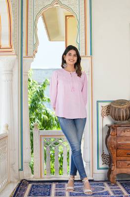 Women'S Rayon Embroidered Top (Lavender) 1