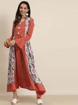 Women'S Rayon Floral Print Anarkali Kurta (Multi) 1