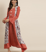 Women'S Rayon Floral Print Anarkali Kurta (Multi)