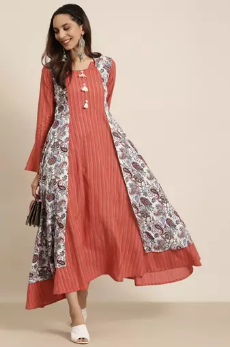 Women'S Rayon Floral Print Anarkali Kurta (Multi)
