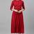 Women red printed cotton ethnic kurti