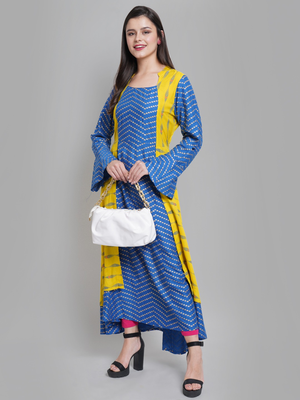 Women'S Rayon Geometric Print Anarkali Kurti (Multi) 1