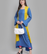 Women'S Rayon Geometric Print Anarkali Kurti (Multi)