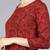 Women red printed cotton ethnic kurti