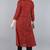 Women red printed cotton ethnic kurti