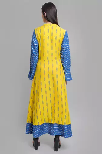 Women'S Rayon Geometric Print Anarkali Kurti (Multi)