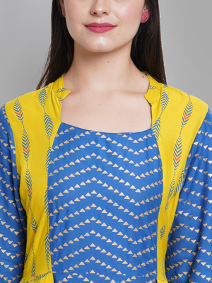 Women'S Rayon Geometric Print Anarkali Kurti (Multi) 5