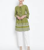 Women'S  Rayon Floral Printed Short Kurti
