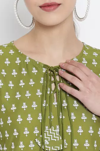 Women'S Rayon Floral Printed Short Kurti