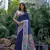Blue Soft Tussar Silk Printed Saree Festive Wear