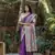 Wine Soft Tussar Silk Printed Saree Festive Wear