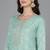 Women green embroidered silk ethnic kurti