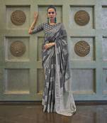 Rajtex Black Woven Chikankari-Saris With Blouse