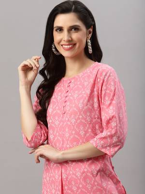 Women'S Cotton Floral Printed Short Kurti 1