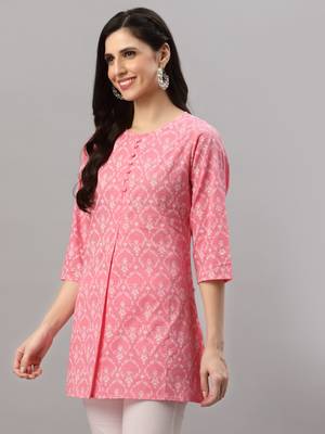 Women'S Cotton Floral Printed Short Kurti 3