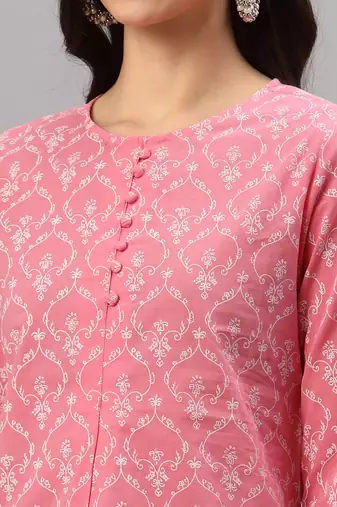 Women'S Cotton Floral Printed Short Kurti