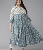 Women'S Rayon Plus Size Floral Print Anarkali Kurta (Multi)