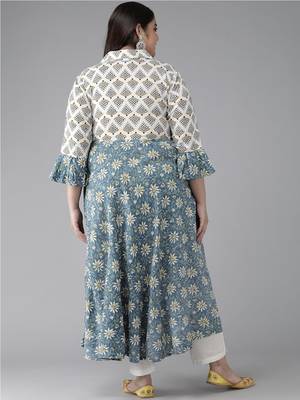Women'S Rayon Plus Size Floral Print Anarkali Kurta (Multi) 2
