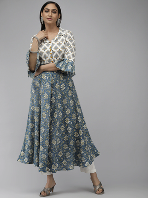 Women'S Rayon Floral Print Anarkali Kurta (Multi) 1