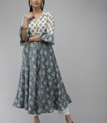 Women'S Rayon Floral Print Anarkali Kurta (Multi)