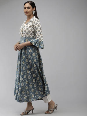 Women'S Rayon Floral Print Anarkali Kurta (Multi) 3