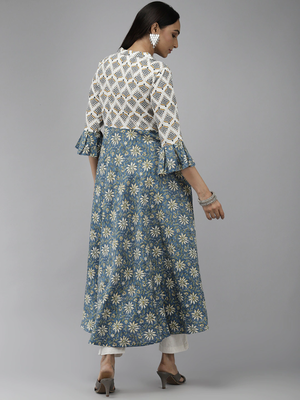 Women'S Rayon Floral Print Anarkali Kurta (Multi) 4