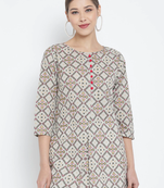 Women'S Cotton Geomatrical Printed Short Kurti (Multi)