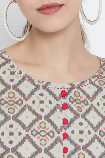 Women'S Cotton Geomatrical Printed Short Kurti (Multi)