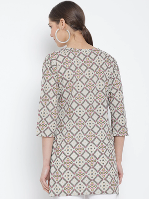 Women'S Cotton Geomatrical Printed Short Kurti (Multi) 4