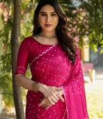 Koram Pink Bandhej Silk Sarees Kanchi Borders And Contrast Zari Weaving Borders Saree With Blouse For Women