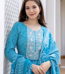 Sky Blue Daily Wear Straight Kurta Set for Women