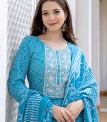 Sky Blue Daily Wear Straight Kurta Set for Women