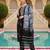women black cotton blend floral yoke design straight kurta trousers with dupatta