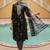 women black cotton blend floral yoke design straight kurta trousers with dupatta