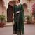 women green silk blend solid embroidered straight kurta palazzos with dupatta