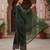 women green silk blend solid embroidered straight kurta palazzos with dupatta