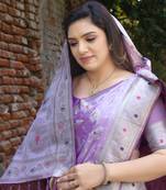 Koram Light Pink Kanjivaram Soft Satin Silk Weaving Borders Havy Design Saree With Blouse For Women