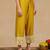 women yellow silk blend solid embroidered anarkali kurta palazzos with dupatta