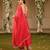 women pink silk blend solid embroidered anarkali kurta palazzos with dupatta