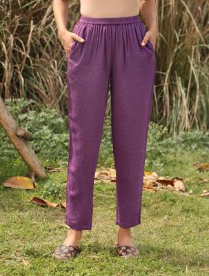 Truebrowns purple viscose dobby relaxed co-ord set 4