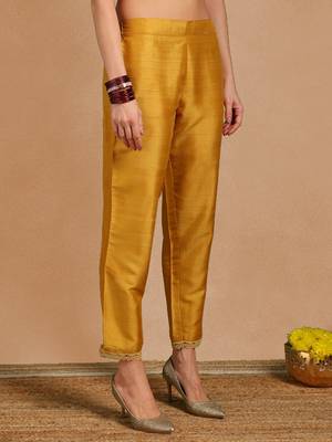 Mustard Yellow Kurta Set with Net Dupatta 5