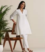  white cotton embroidered co-ord set