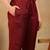 women rust organza floral embroidered straight kurta trousers with dupatta