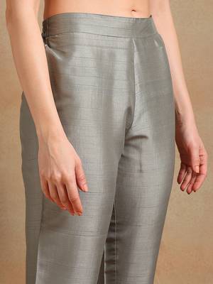Grey Polyester Threadwork Salwar Kameez 5