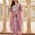 women pink silk blend solid embroidered straight kurta trousers with dupatta