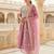 women pink silk blend solid embroidered straight kurta trousers with dupatta
