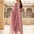 women pink silk blend solid embroidered straight kurta trousers with dupatta